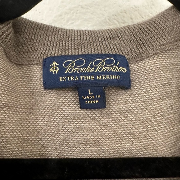 Brooks Brothers Men's Ultimate Merino Wool quarter Zip Sweater brown size large - Picture 3 of 10